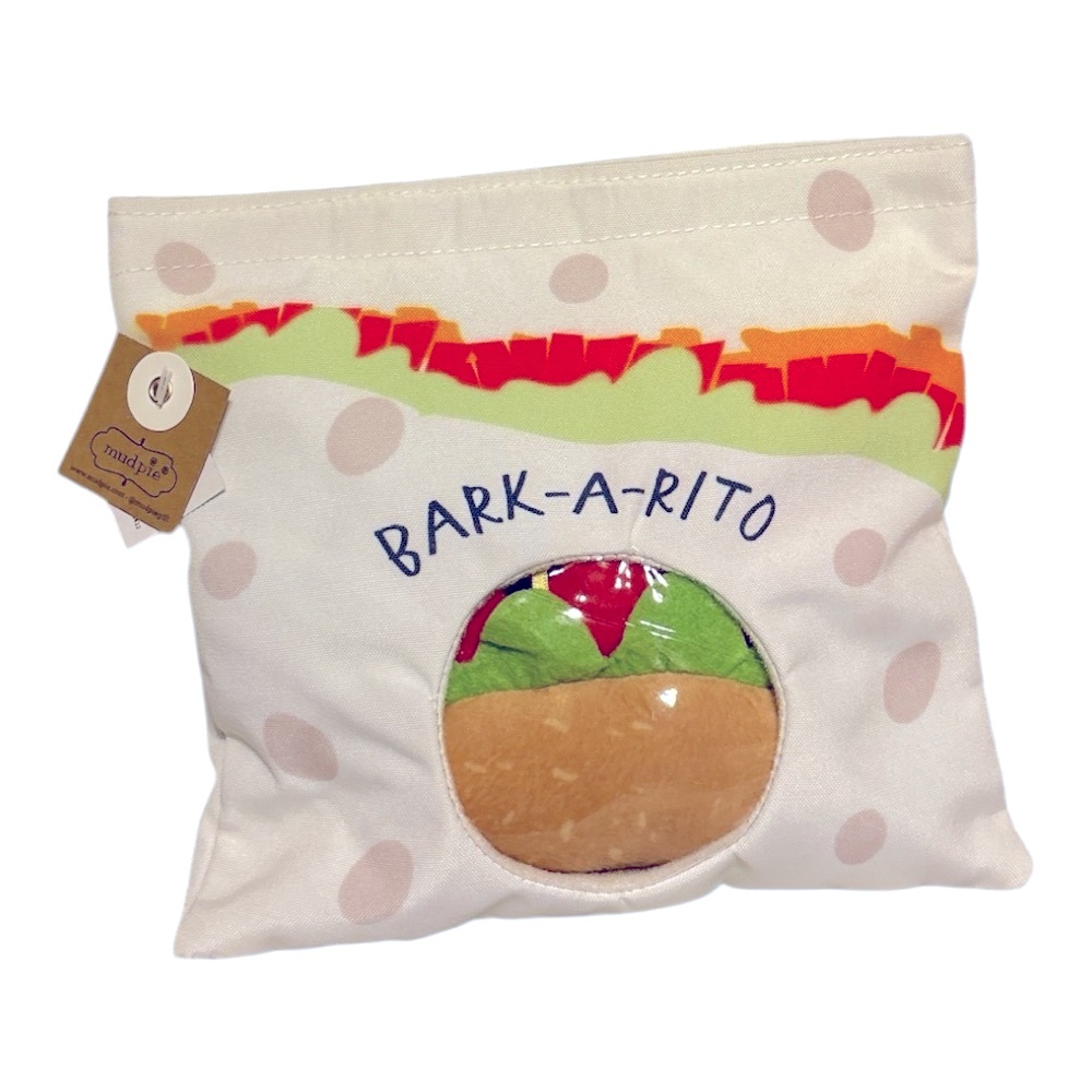 Mud Pie Bark Crinkle Bag Dog Toys, 8" x 8", Yellow
